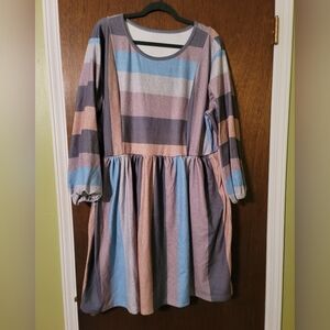 Striped Long Sleeve Dress